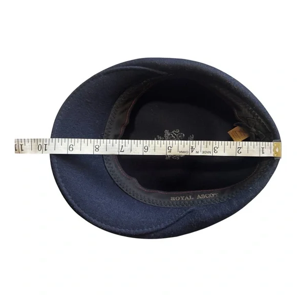 Vintage Royal Ascot Navy Cabbie’s Beret Hat - 100% Wool - Golden Gate Hat Co USA - Picture 5 of 8